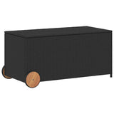 Vidaxl tuinbox met wielen 190 l poly rattan zwart