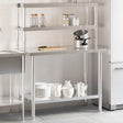 Vidaxx køkkenbord med øverste hylde 110x55x150 cm rustfrit stål