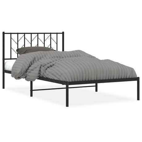 Vidaxl bedframe met hoofdbord metaal zwart 107x203 cm