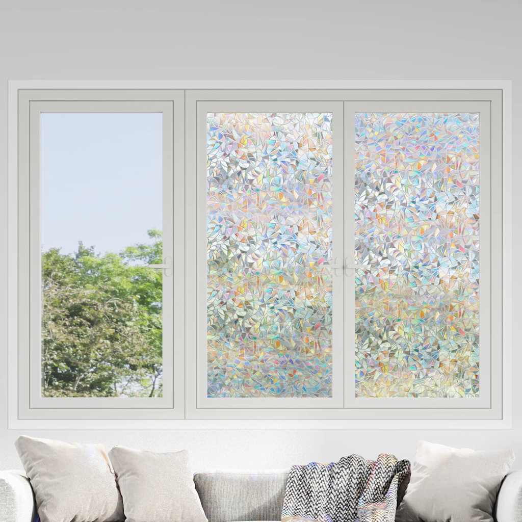 Vidaxx vinduesfilm 3 stk mat 3D regnbuemønster PVC