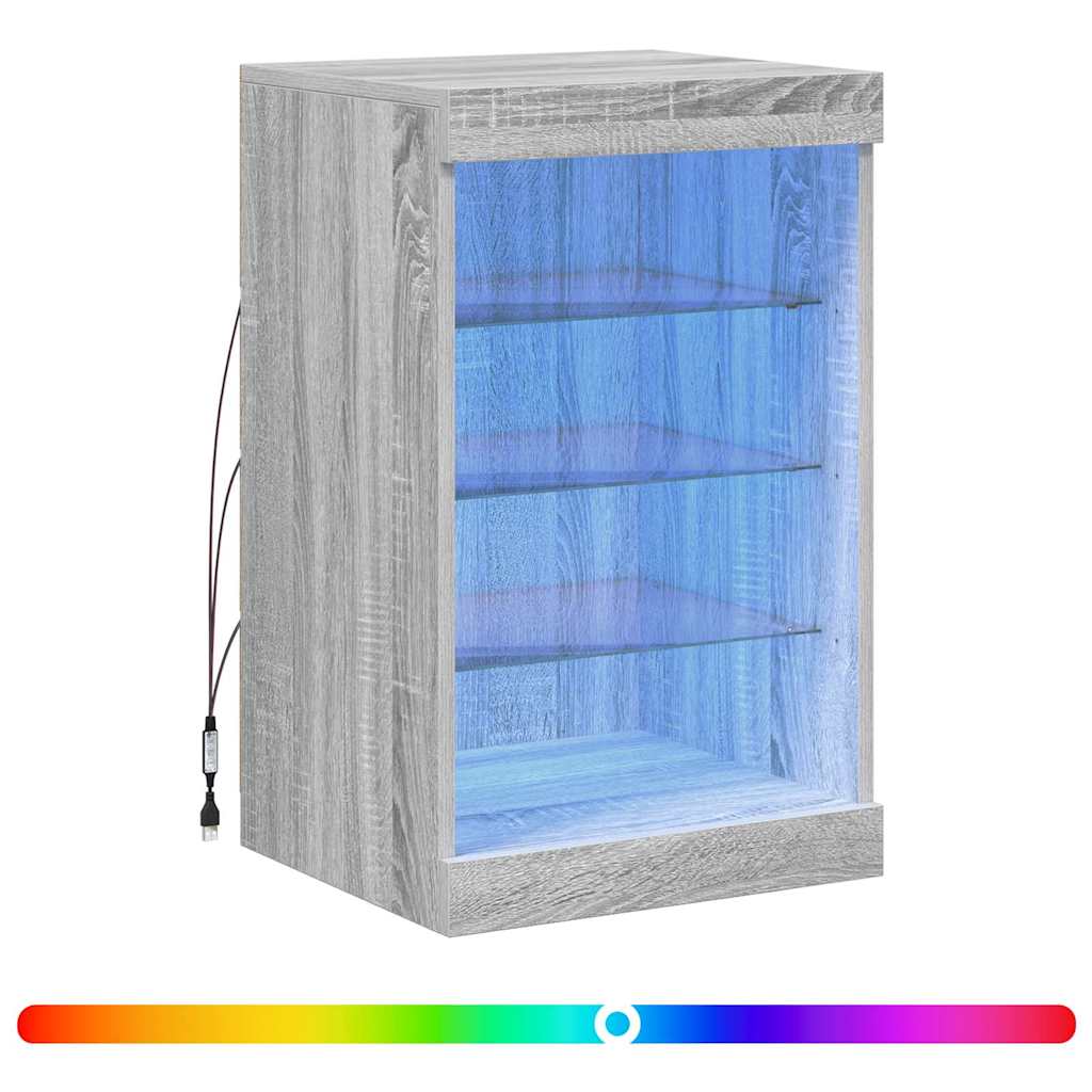 Vidaxl dressoir met led-verlichting 41x37x67 cm grijs sonoma eiken