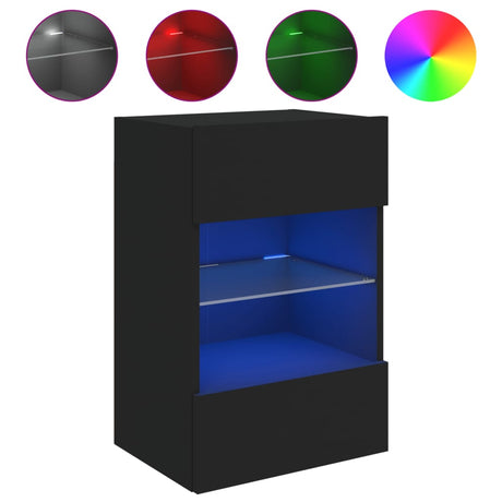 Vidaxl tv-wandmeubel met led-verlichting 40x30x60,5 cm zwart