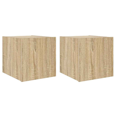 Vidaxl tv-wandmeubels met led 2 st 30,5x35x30 cm sonoma eikenkleurig