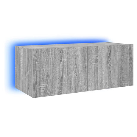 Vidaxl tv-wandmeubel met led-verlichting 80x35x31 cm grijs sonoma