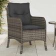 Vidaxl tuinstoelen 2 st met kussens poly rattan grijs