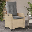 Vidaxl tuinstoel verstelbaar met kussens poly rattan gemengd beige