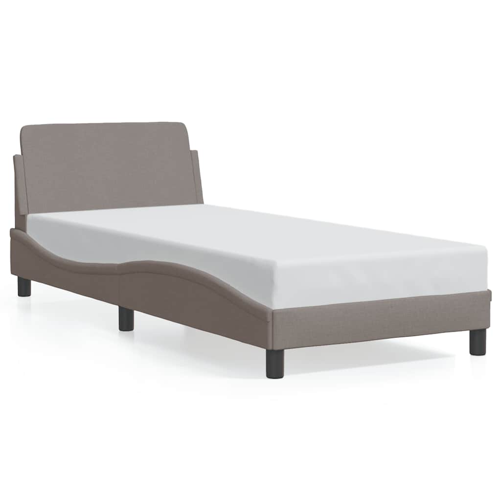 Vidaxl bedframe met hoofdeinde dover 90x200 cm stof taupe