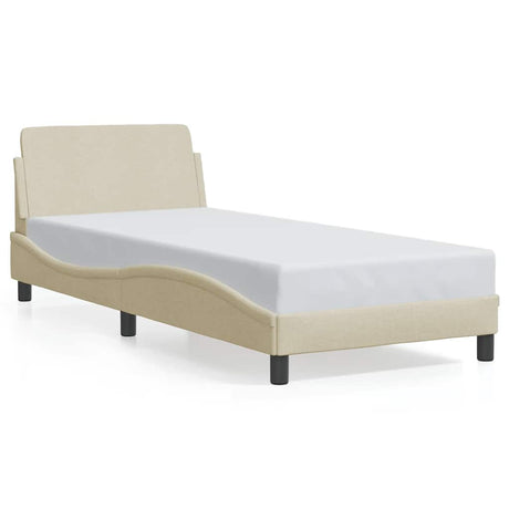 Vidaxl bedframe met hoofdeinde dover 90x200 cm stof crème