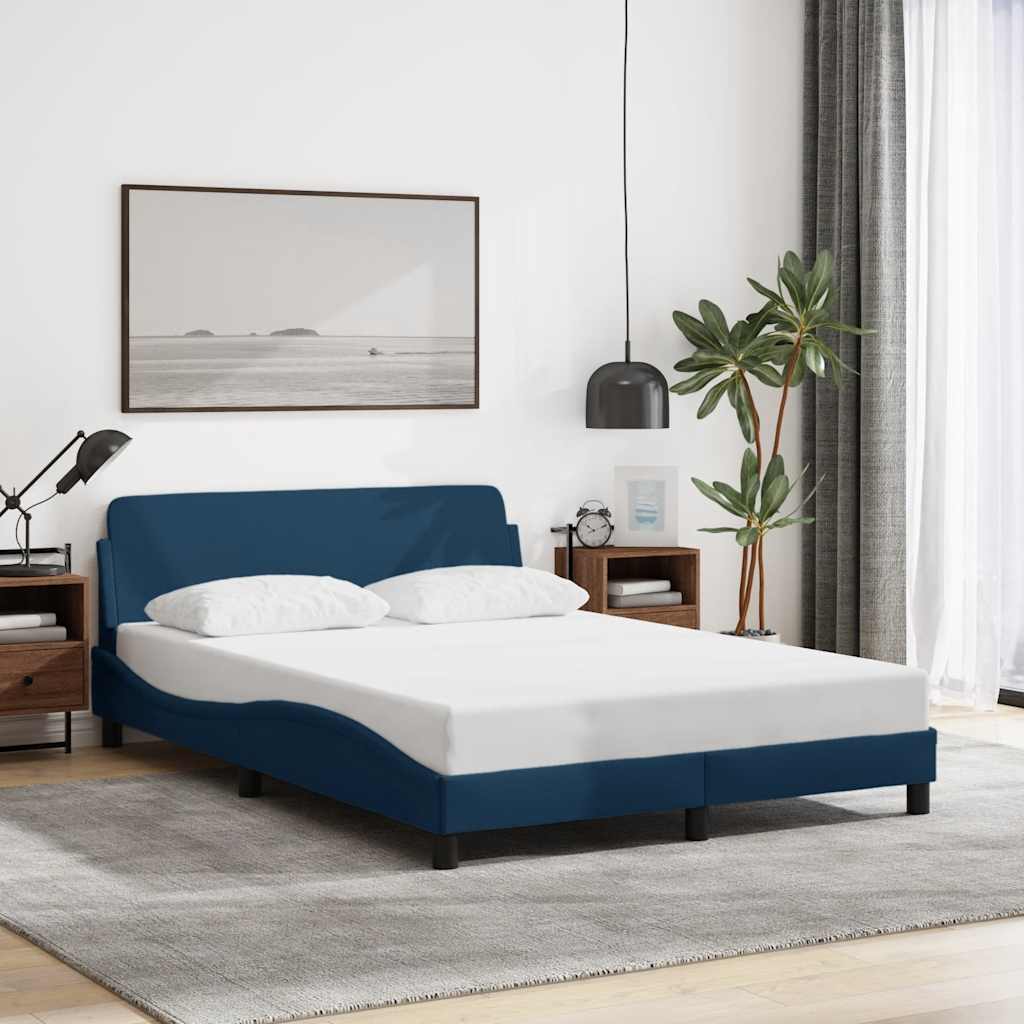 Vidaxl bedframe met hoofdeinde dover 120x200 cm stof blauw