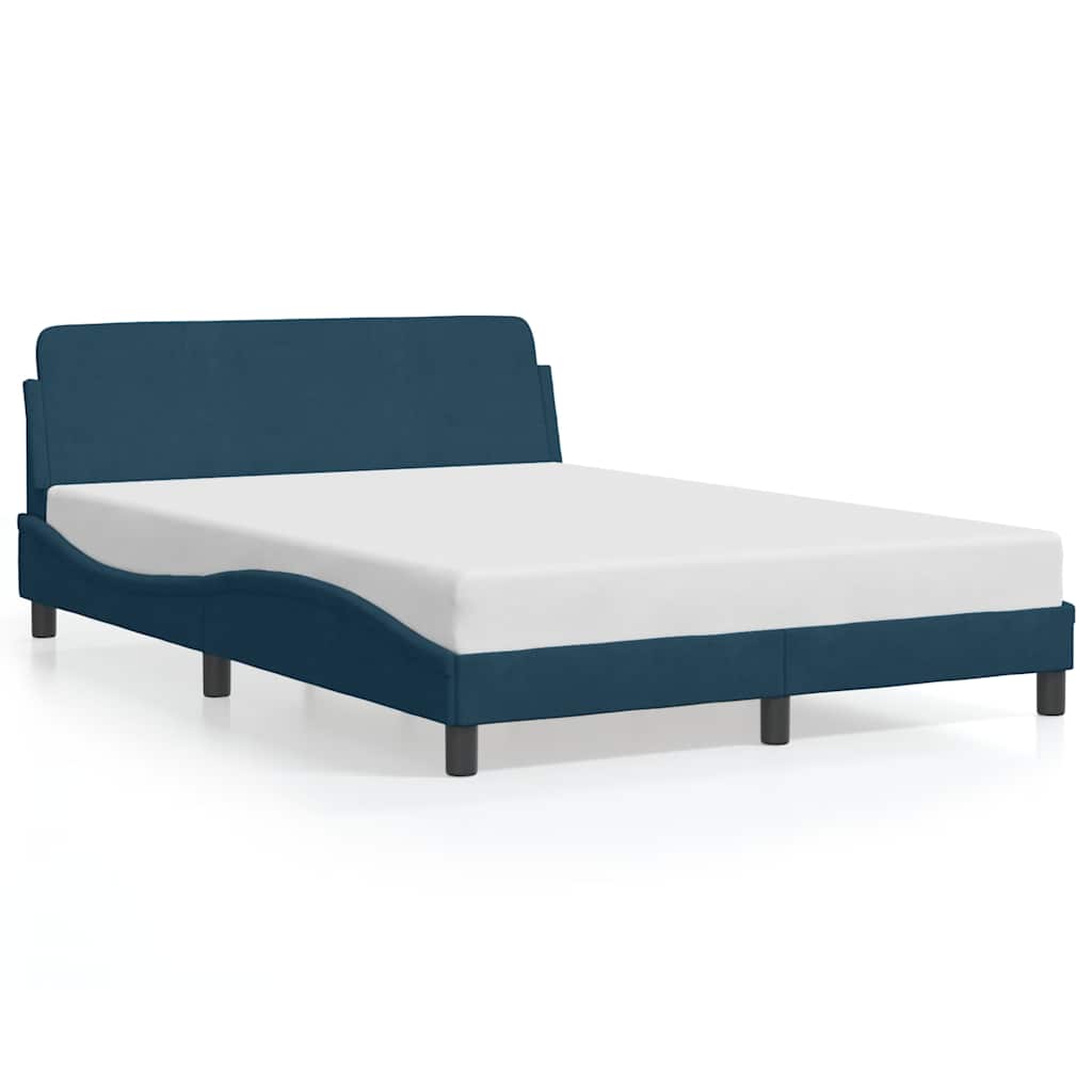Vidaxl bedframe met hoofdeinde dover fluweel blauw 140x190 cm