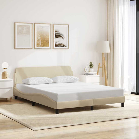 Vidaxl bedframe dover stof crèmekleurig 160x200 cm