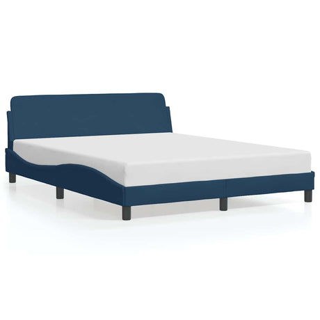 Vidaxl bedframe met hoofdeinde dover 160x200 cm stof blauw