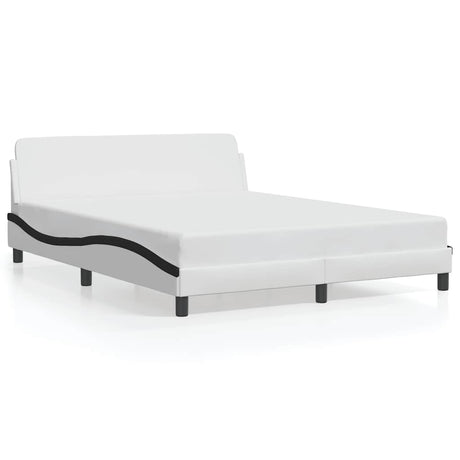 Vidaxl bedframe dover kunstleer zwart en wit 160x200 cm