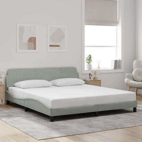 Vidaxl bedframe dover 180x200 cm fluweel lichtgrijs