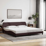 Vidaxl bedframe dover stof donkerbruin 200x200 cm