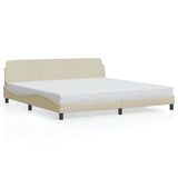 Vidaxl bedframe dover stof crèmekleurig 200x200 cm