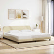 Vidaxl bedframe dover stof crèmekleurig 200x200 cm