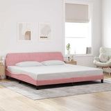 Vidaxl bedframe dover fluweel roze 200x200 cm