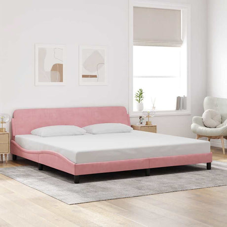 Vidaxl bedframe dover fluweel roze 200x200 cm