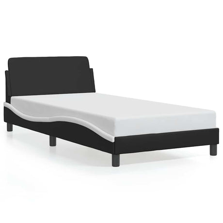 Vidaxl bedframe dover kunstleer zwart en wit 100x190 cm