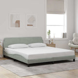 Vidaxl bedframe dover fluweel lichtgrijs 183x213 cm