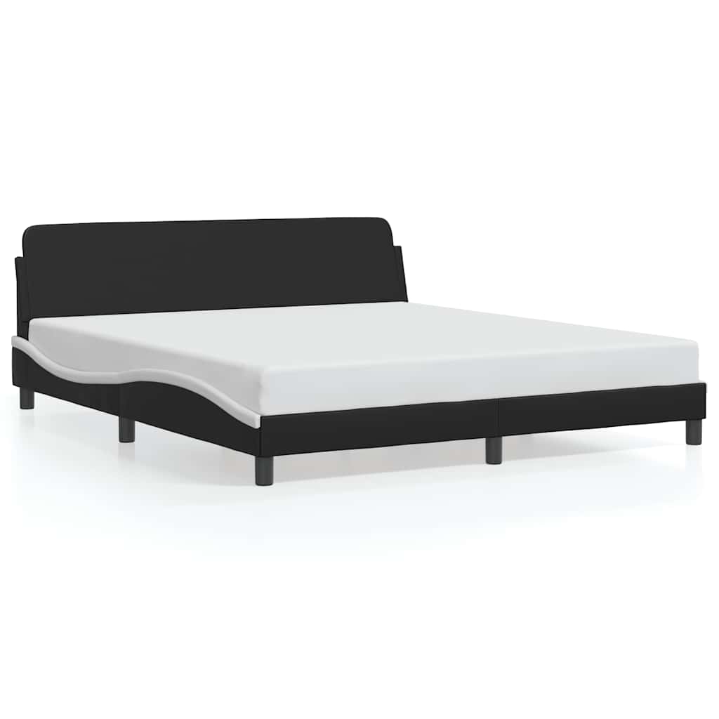 Vidaxl bedframe dover kunstleer zwart en wit 183x213 cm