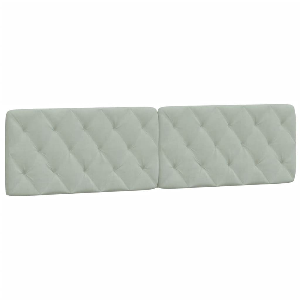 Vidaxl hoofdbordkussen 200 cm velvet lichtgrijs
