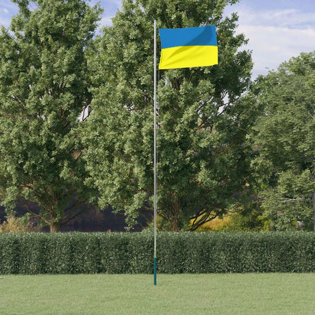 Vidaxxl flag med flagstang Ukraine 6,23 m aluminium