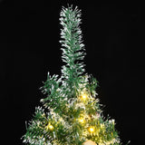 VidaXL Kunstigt juletræ med 300 lysdioder, kugler og sne 210 cm