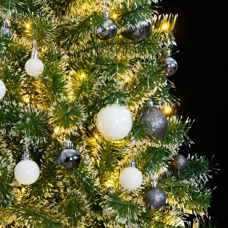 VidaXL Kunstigt juletræ med 300 lysdioder, kugler og sne 240 cm