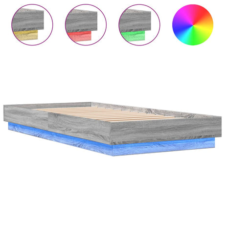 Vidaxl bedframe met led-verlichting grijs sonoma eikenkleur 90x200 cm