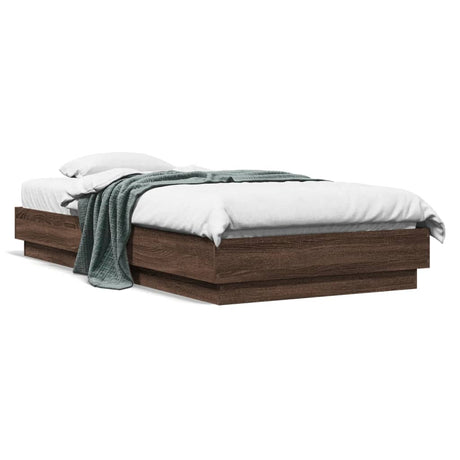 Vidaxl bedframe met led-verlichting bruin eikenkleurig 75x190 cm
