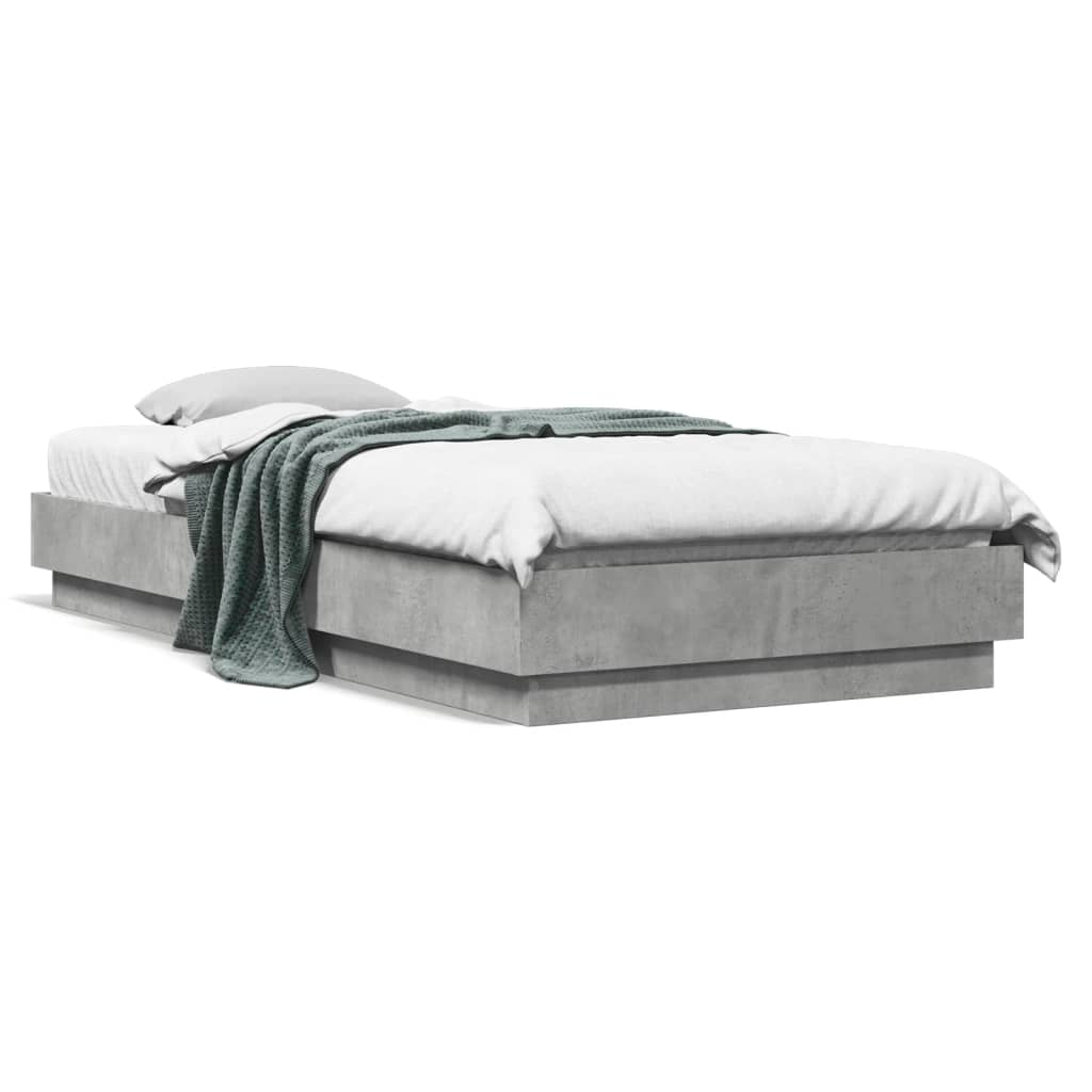 Vidaxl bedframe bewerkt hout betongrijs 100x200 cm
