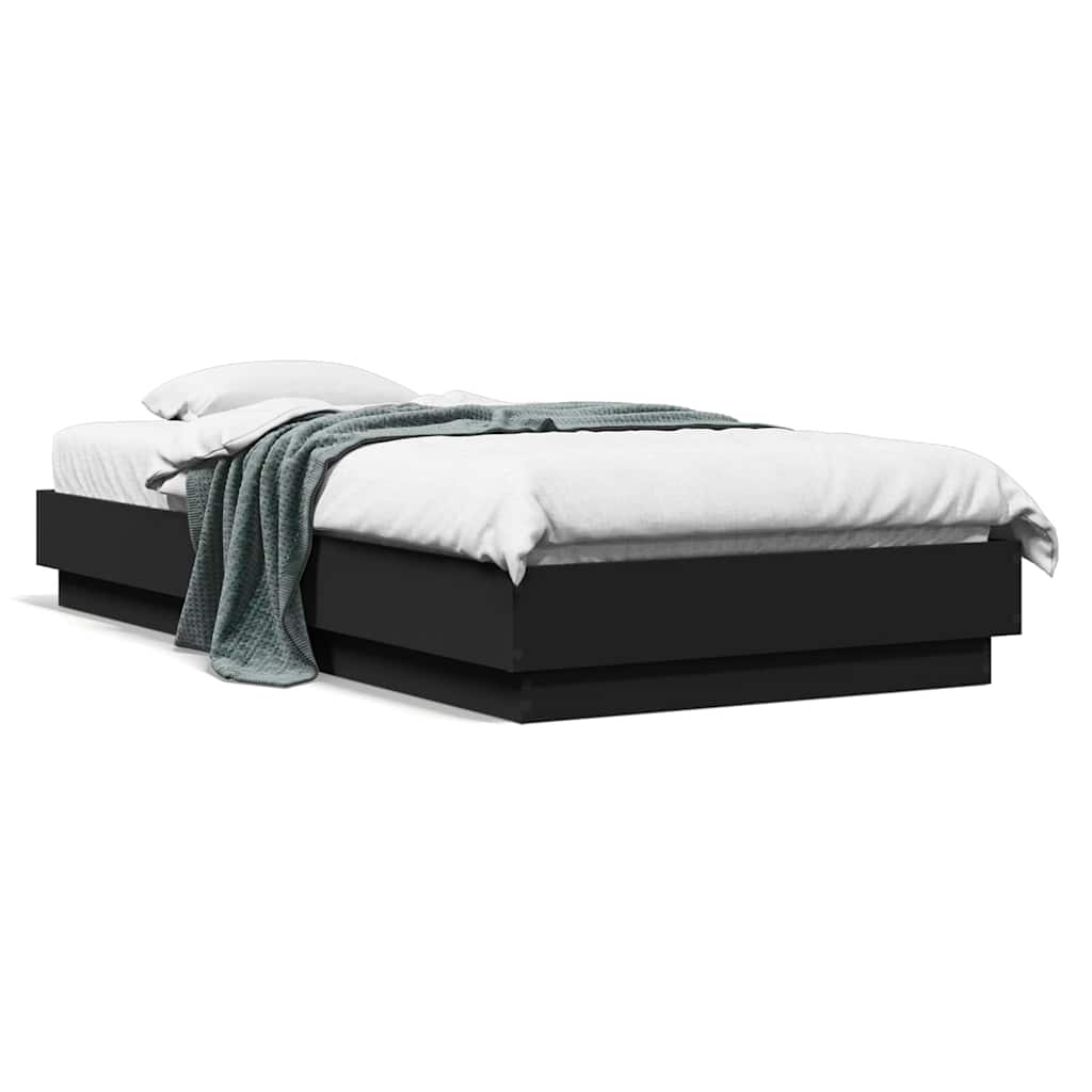 Vidaxl bedframe bewerkt hout zwart 90x190 cm