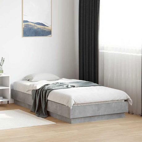 Vidaxl bedframe bewerkt hout betongrijs 90x190 cm