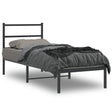 Vidaxl bedframe met hoofdbord metaal zwart 75x190 cm