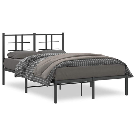 Vidaxl bedframe met hoofdbord metaal zwart 120x200 cm