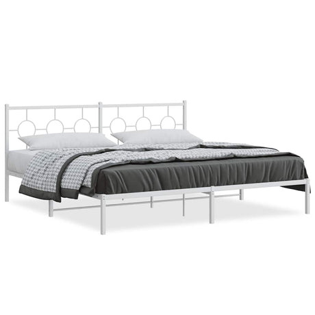Vidaxl bedframe met hoofdbord metaal wit 200x200 cm