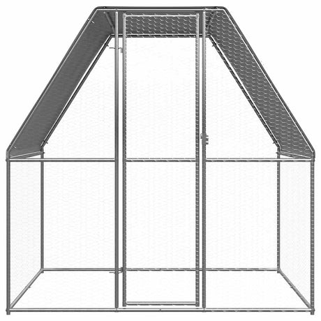 VidaXL hønsebur 2x2x2 m galvaniseret stål sølv og grå