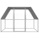 VidaXL hønsebur 3x2x2 m galvaniseret stål sølv og grå