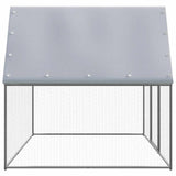 VidaXL hønsebur 3x2x2 m galvaniseret stål sølv og grå
