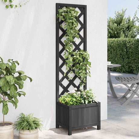 Vidaxx plantekasse med espalier massivt fyrretræ sort