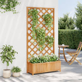 VidaXL plantekasse med espalier, massiv fyrretræ, brun