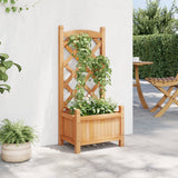 VidaXL plantekasse med espalier, massiv fyrretræ, brun