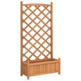 VidaXL plantekasse med espalier, massiv fyrretræ, brun