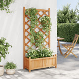 VidaXL plantekasse med espalier, massiv fyrretræ, brun