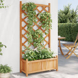 VidaXL plantekasse med espalier, massiv fyrretræ, brun