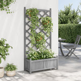 Vidaxx plantekasse med espalier, massiv fyrretræ, grå