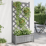 Vidaxx plantekasse med espalier, massiv fyrretræ, grå