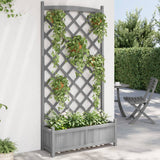 Vidaxx plantekasse med espalier, massiv fyrretræ, grå